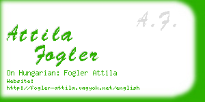 attila fogler business card